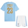 Officiële Voetbalshirt + Korte Broek Manchester City Champions of Europe Thuis 2023-24 - Kids